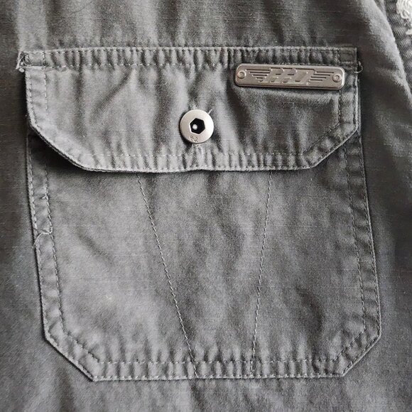 Harley-Davidson Sleeveless Shirt Mens XL Gray Frayed Denim Vest Biker 99053-13VM - Picture 3 of 13